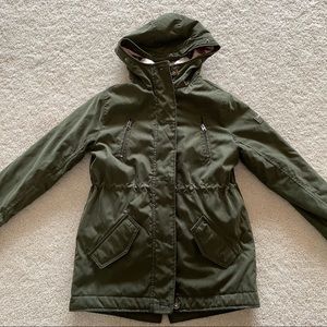 Olive green parka